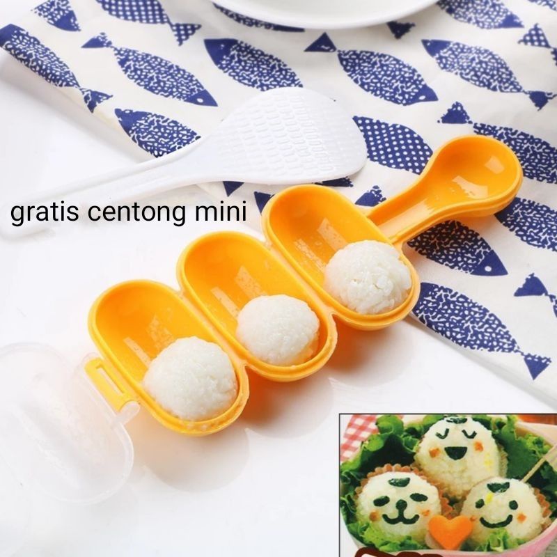 Alat Pembuat Bola Nasi Rice Ball Shaker Cetakan Nasi Bento Cetakan Nasi Bulat Bundar Bento Sushi Gratis Centong Mini