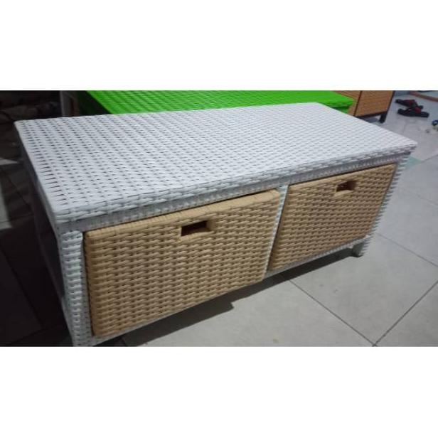 Lemari Laci 2  Datar Rotan Sintetis ..,.,