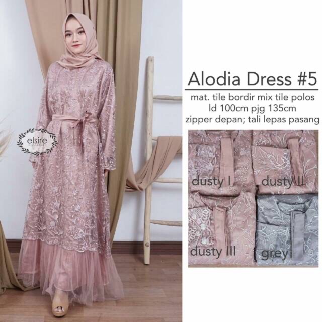 BG - Alodia dress brukat dress tile elsire seragaman pesta kondangan busui