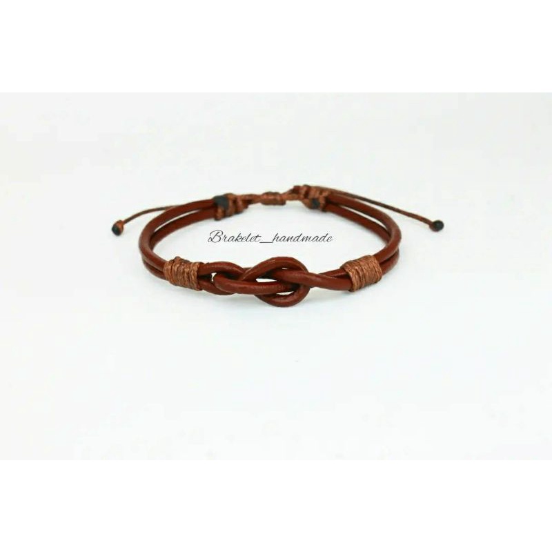 GELANG INFINITY KULIT , GELANG TANGAN PRIA KEREN