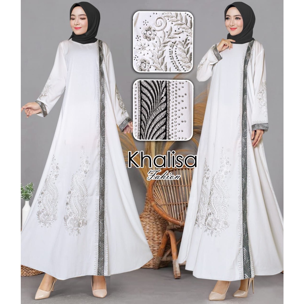 Abaya putih terbaru 2022 modern eleghant/Abaya turkey  dubai #660 white/ abaya mewah remaja dewasa k