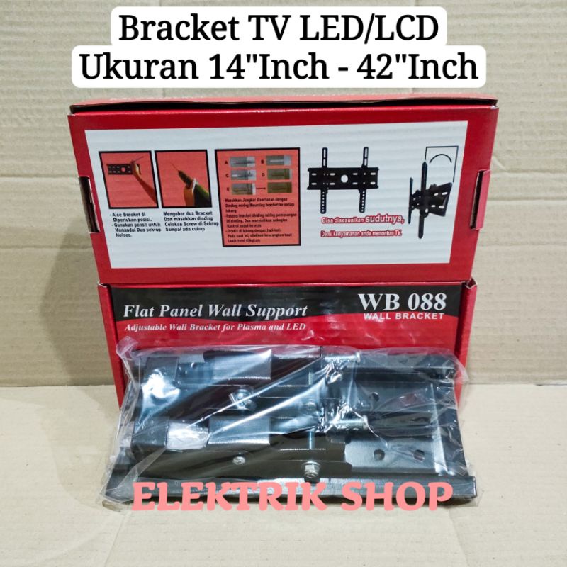 BRACKET TV LCD LED UKURAN 14&quot;INCH - 42&quot;INCH MULTI UNIVERSAL