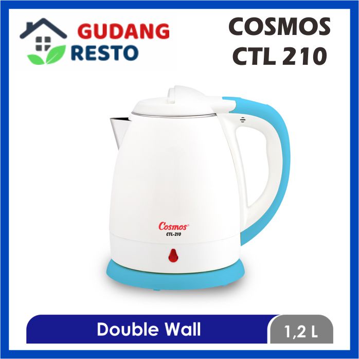 COSMOS CTL 210 TEKO LISTRIK 1.2 L ELECTRIC KETTLE  CTL210 1,2 LITER KEETLE / KETEL / CERET / TERMOS PEMANAS AIR ELEKTRIK