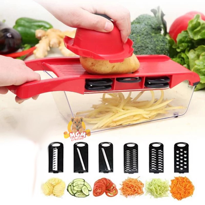 Super Slicer 6in1 Parutan Serbaguna Tajam Potong Sayur AMAN Free Peele