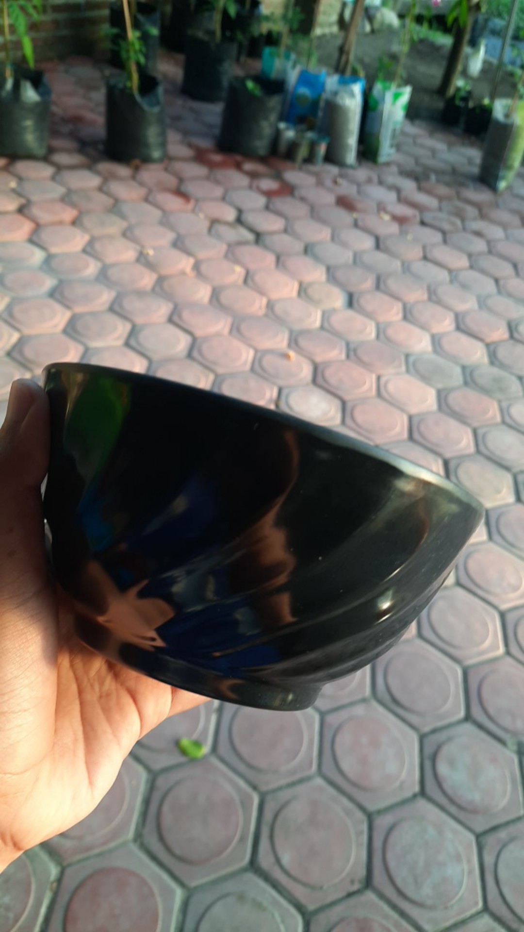 3 Pcs Mangkok Melamin Unika - Unica M9060 Hitam