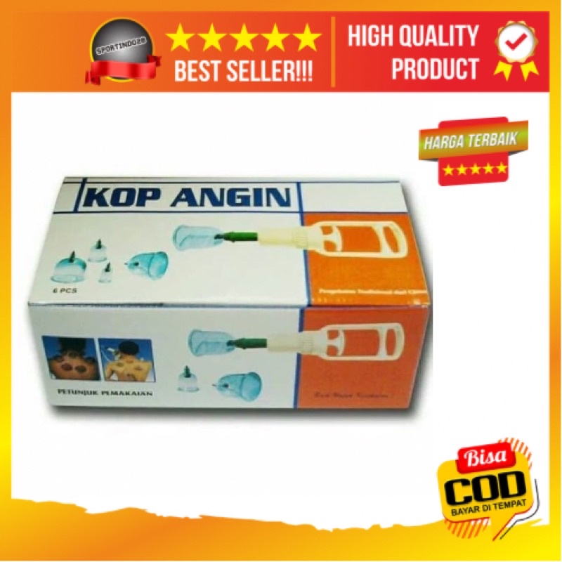 Kop Bekam / Kop Angin Bekam Isi 6pcs / Alat Sedot Angin / Kop Angin - Kotak Hijau