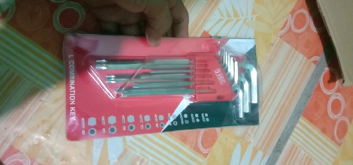 Hdt Kunci L Set Panjang Kombinasi Kunci L Bintang Lubang 9 Pcs 1.5 Mm