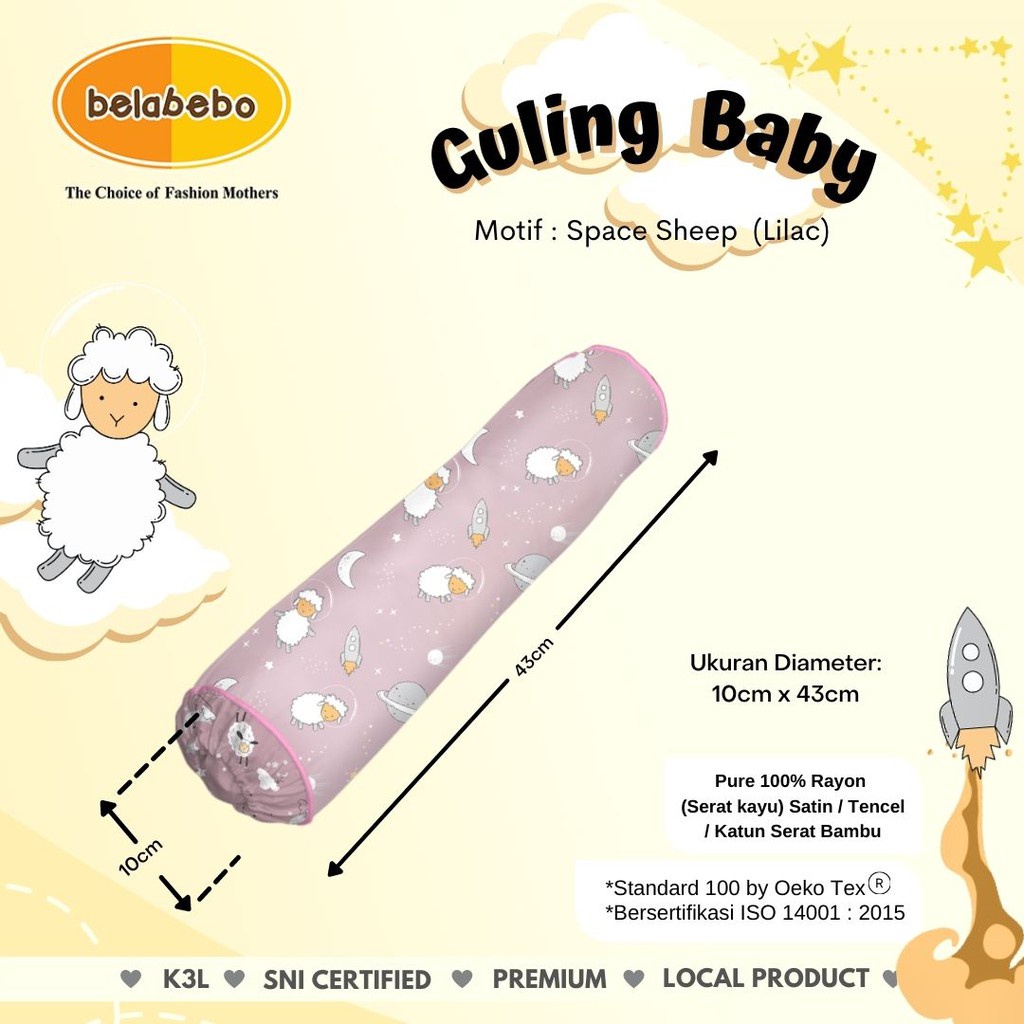 Belabebo Guling Bayi ( Baby ) Bahan Super Rayon Satin/ Tencel Terlembut