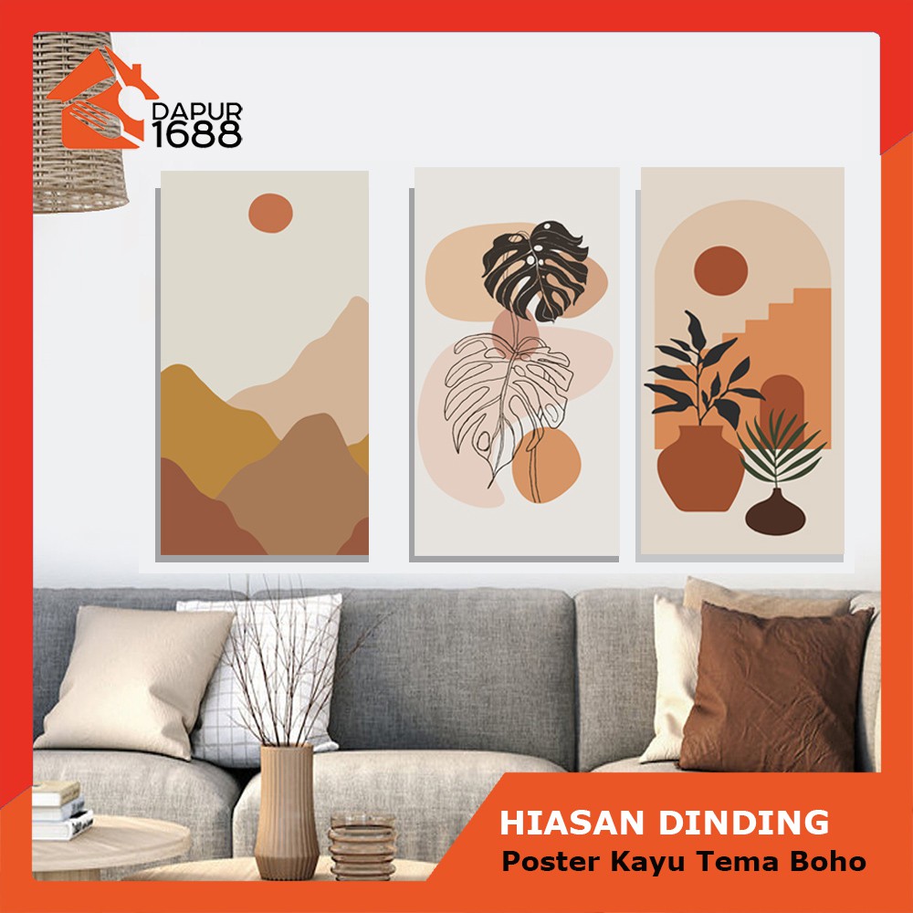 Hiasan Dinding Poster Kayu Motif Boho Minimalis Dream Catcher Wall Decor