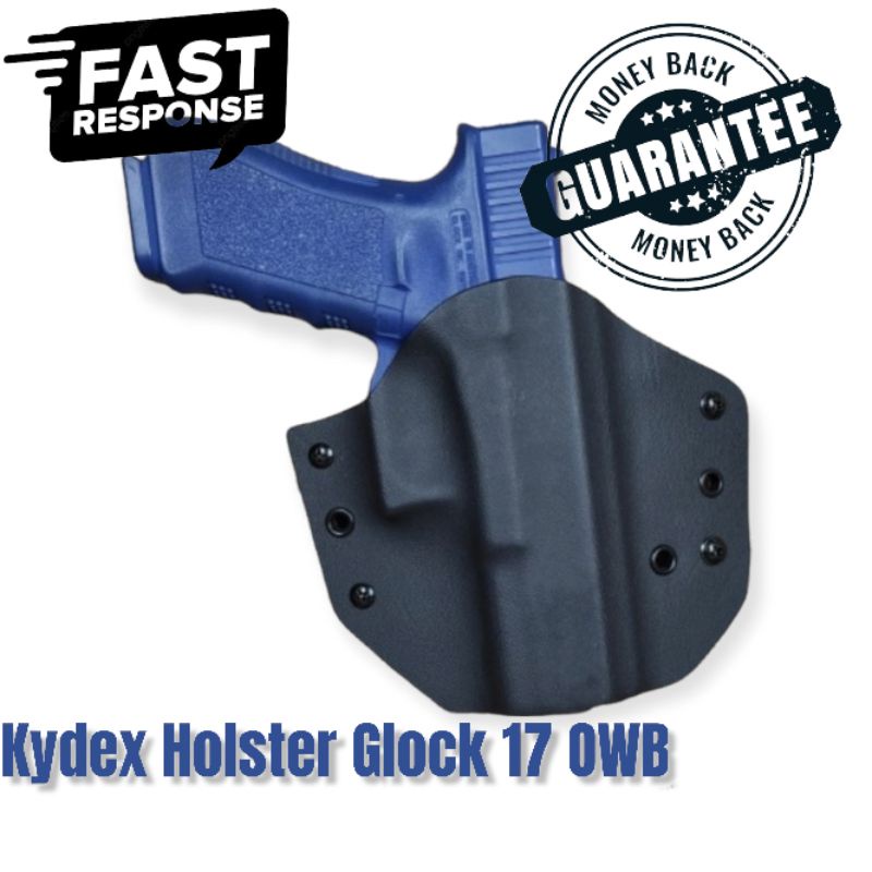 Double Clip Holster Glock 17 Kydex Case G 17 OWB Outside