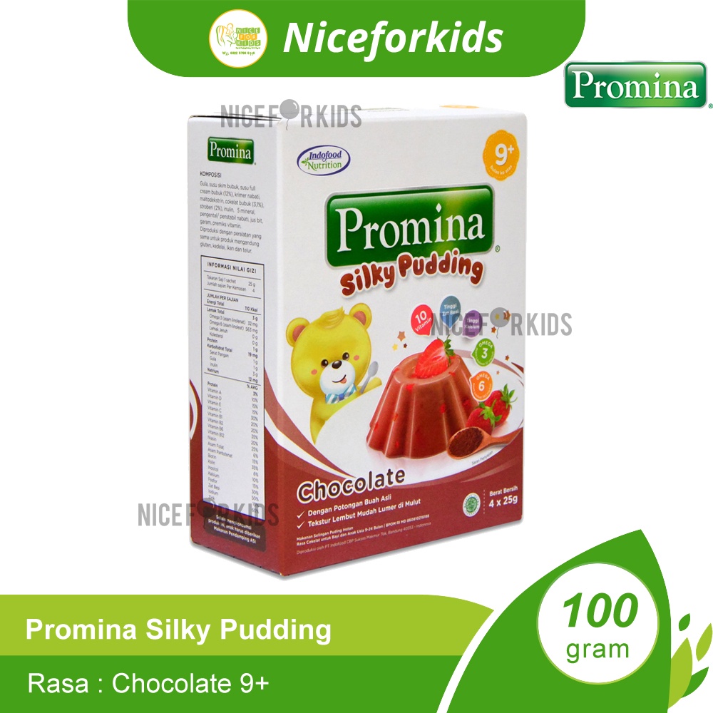 Promina Silky Pudding Snack MPASI Anak - Puding Bayi Rasa Coklat &amp; Strawberry untuk Cemilan Anak