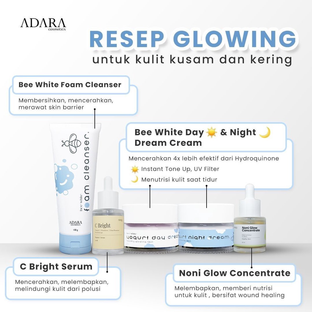 ★ BB ★  ADARA Bee White SERIES | Foam Cleanser - Eye Do Care - Day Cream - Night Cream - Spotless Gel - Spotless Cream