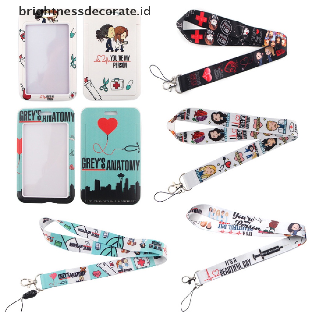 Tali Lanyard Leher Motif Print Dokter / Perawat Untuk Holder Kartu ID / Handphone