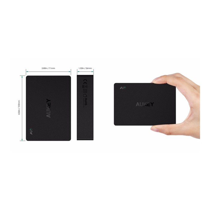 Jual Aukey QC 3 0 Travel Wall Charger 6 USB Port  Dual Port QC 3 0    Hitam Murah