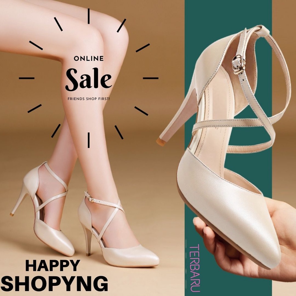 sepatu haigh heels bapau tali silang