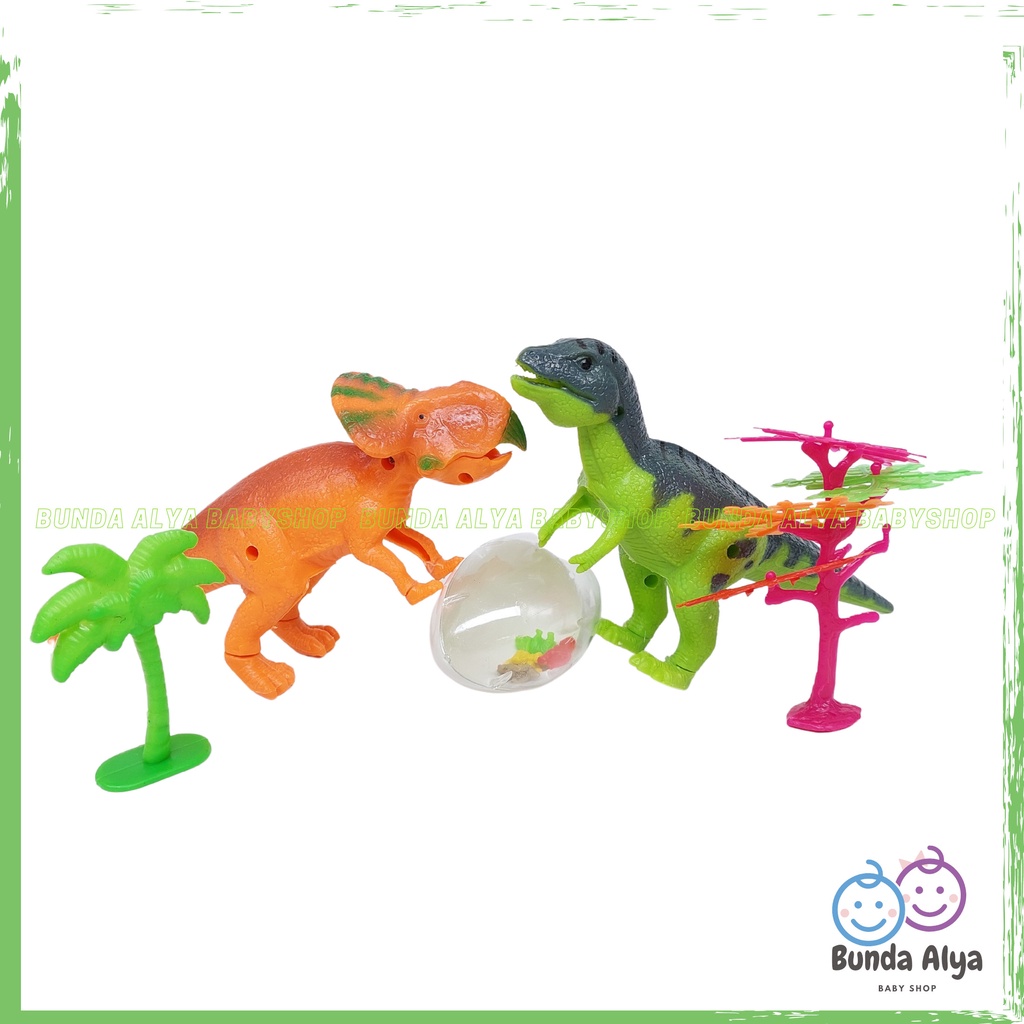 Mainan Anak Murah Fancy Telor Dinosaurus / Mainan Lokal Import / Mainan Anak Laki Laki - Mainan Anak Dinosaurus Set Isi Dino,  Telur Dan Pohon - Mainan Anak Dinosaurus Kemasan Mika - Mainan Edukasi Anak SNI