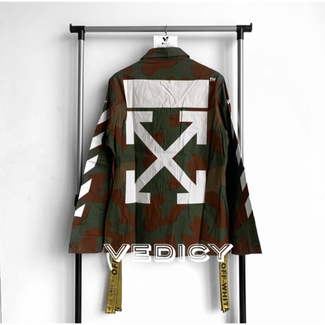 JAKET OFFWHITE BAJU OFF WHITE PARKA GREEN CAMO BELT GRADE AUTHENTIC 1:1 ORIGINAL