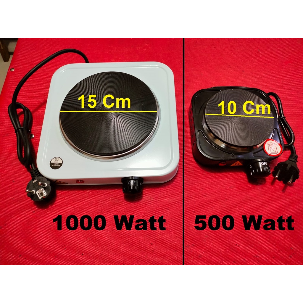 Jual Kompor Listrik Mini Hot Plate Electric Cooking 500W 15 x 15 x 6 cm ,Diameter tungku 10.5