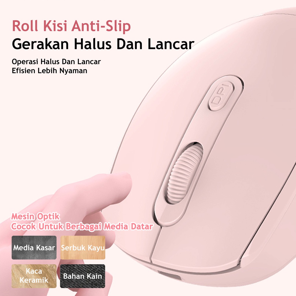 Mouse wireless / mouse bisa diisi daya / mouse wireless bluetooth / - 2.4G dan 1600 DPI / mouse pink / mouse USB / mouse minimalis