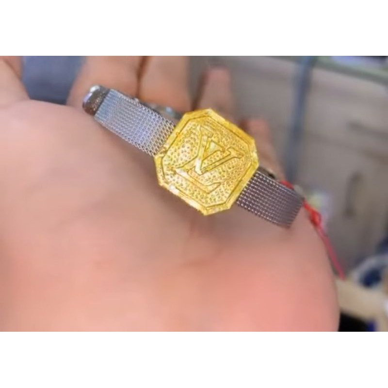 charm emas 24 k asli gelang LV huruf Chanel guci