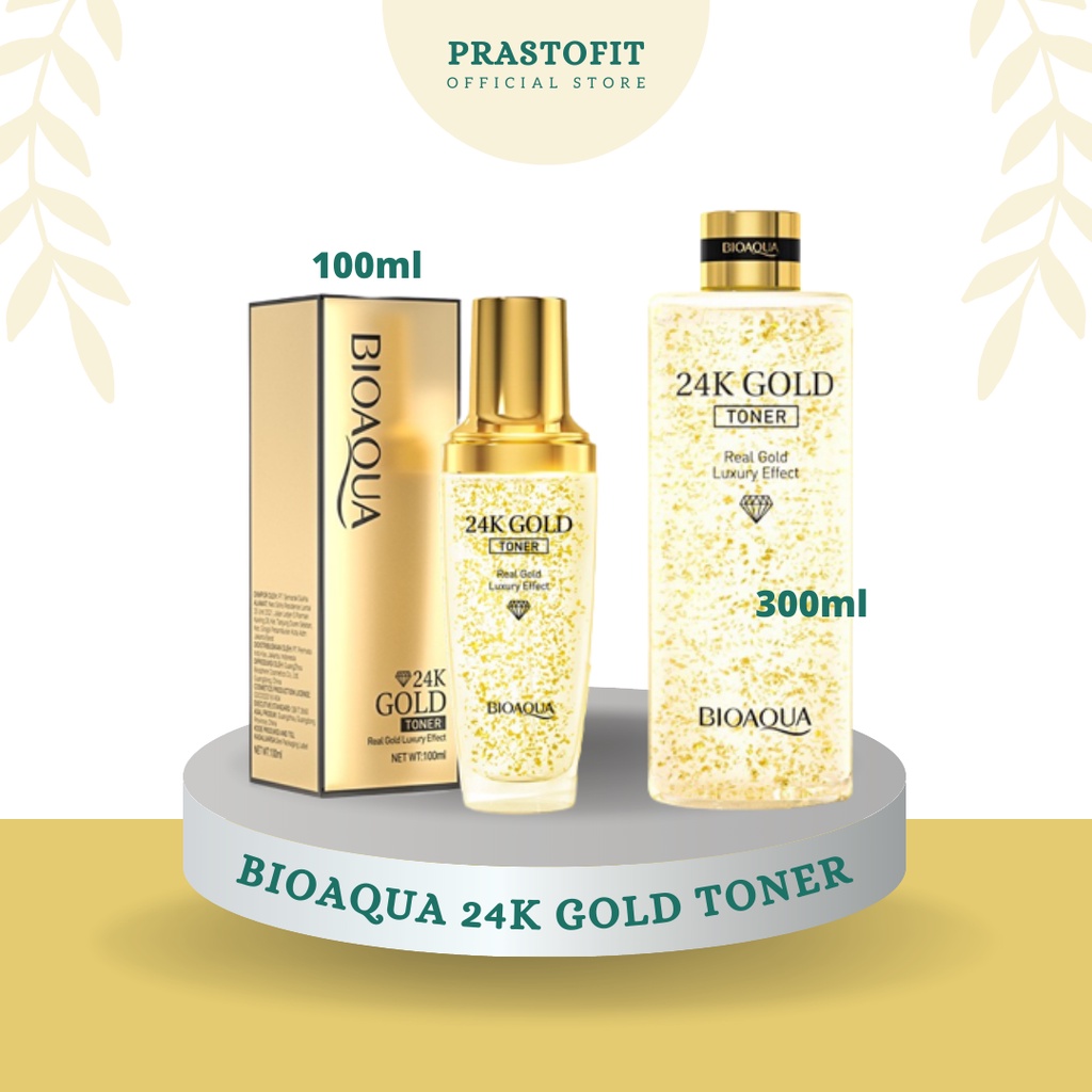 BIOAQUA 24K Gold Toner 100ml 300ml Hydrating Toner Pelembab Kulit Wajah Leher BPOM