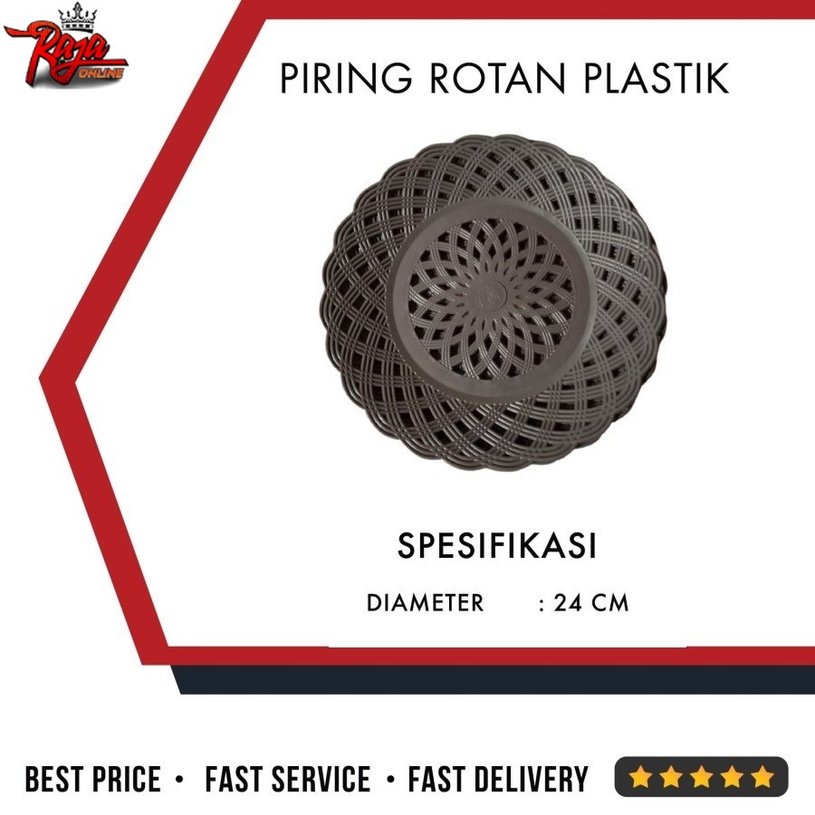 PLR22 - Piring Plastik Satuan Model Anyaman Rotan