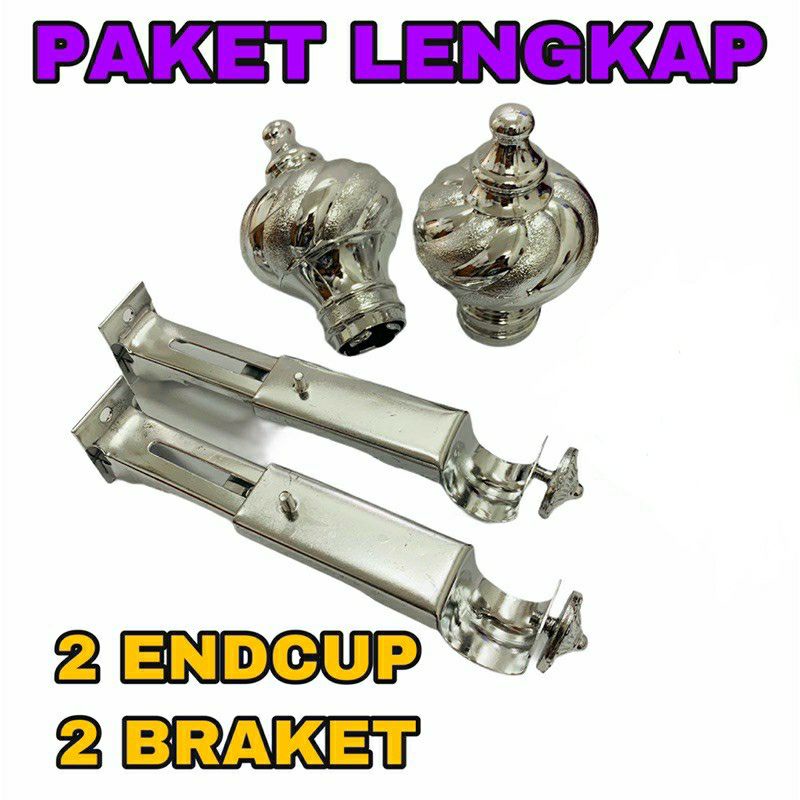 PAKET LENGKAP SILVER KAKI PENYANGGA DAN TUTUP GORDEN/PENYANGGA TIANG GORDEN