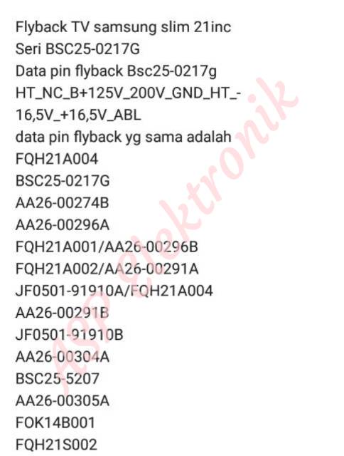 Bsc25 0217g Original Fbt Flyback Tv Samsung Slim 21 Inch Bsc25 0217g Asli Ori Shopee Indonesia