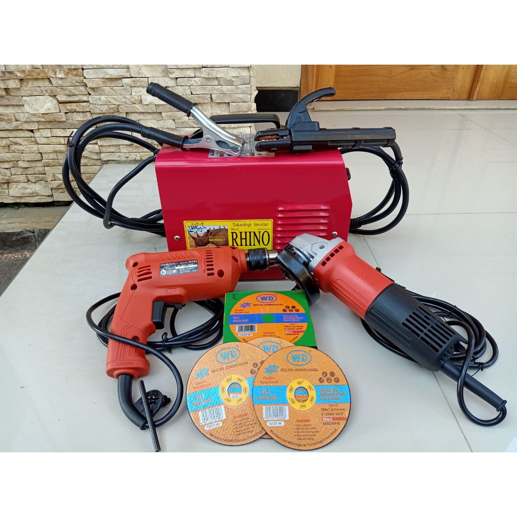 Paket Komplit Las Bor Gerenda Murah Rhino Maktec - Mesin Las gerenda bor murah