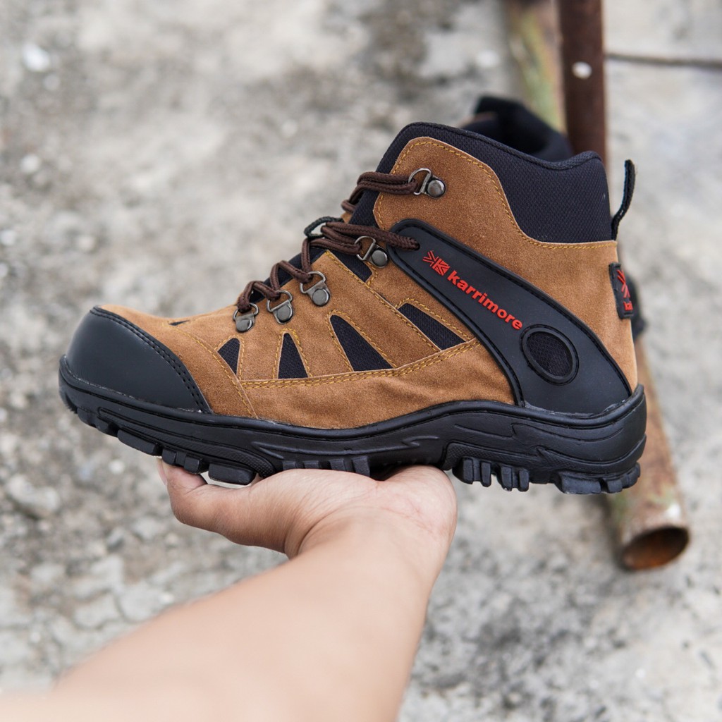 SSR Footwear - Sepatu Gunung Pria Karrimore Summit Tan Waterproof Boots Klasik Safety Hiking Traking