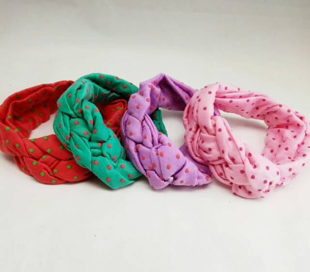 D31 Bandana anak / headband bayi / bandana simpul bahan kain polkadot