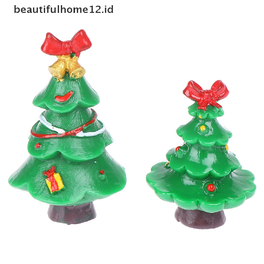 (Beautifulhome12.Id) Miniatur Pohon Natal Bahan Resin Untuk Dekorasi Taman