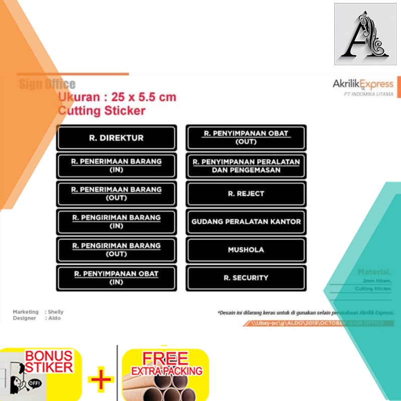 

Grosir Customize sign ruang