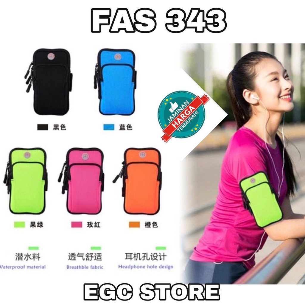 Tas HP/ Dompet HP untuk Olahraga di Lengan WaterProof Armband Running Gym FAS - 343