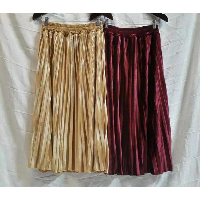 Rok Plisket Beludru 7/8 / Rok Beludru pendek velvet