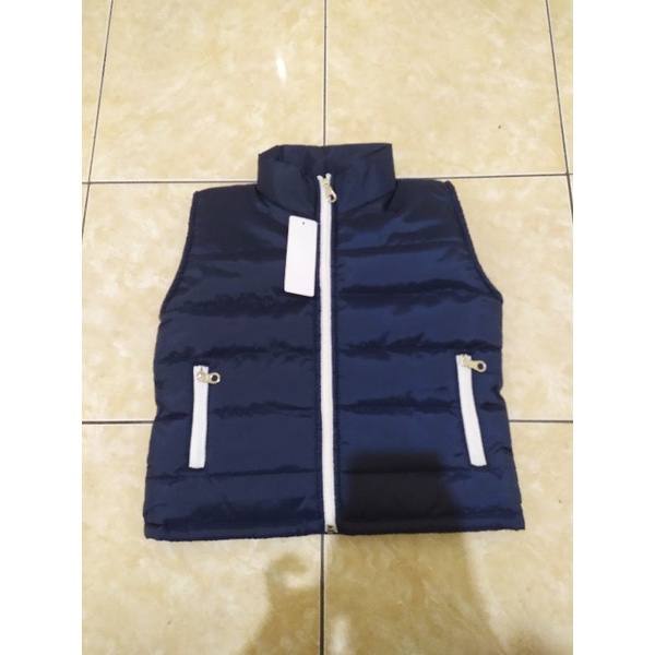 jaket rompi anak parasut kerah kombinasi Hitam /Navy