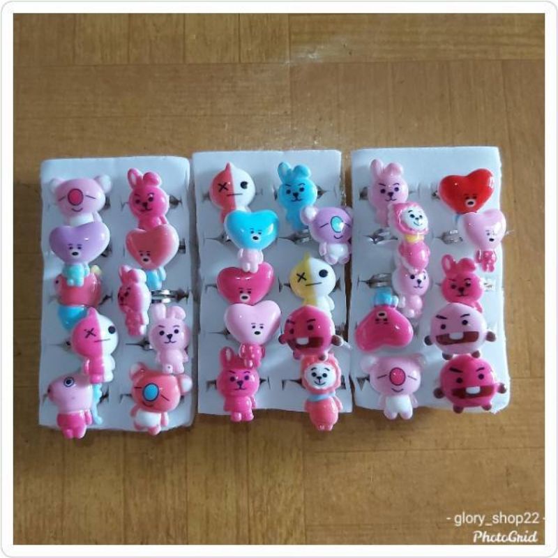 6 PCS Cincin anak BT21/cincin anak/aksesoris anak/perhiasan anak/cincin mainan anak
