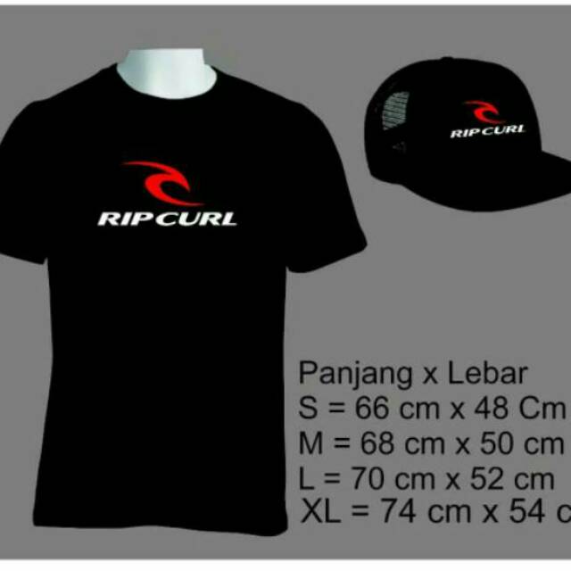 Tshirt KAOS  RIPCURL dan FREE TOPI RIPCURL