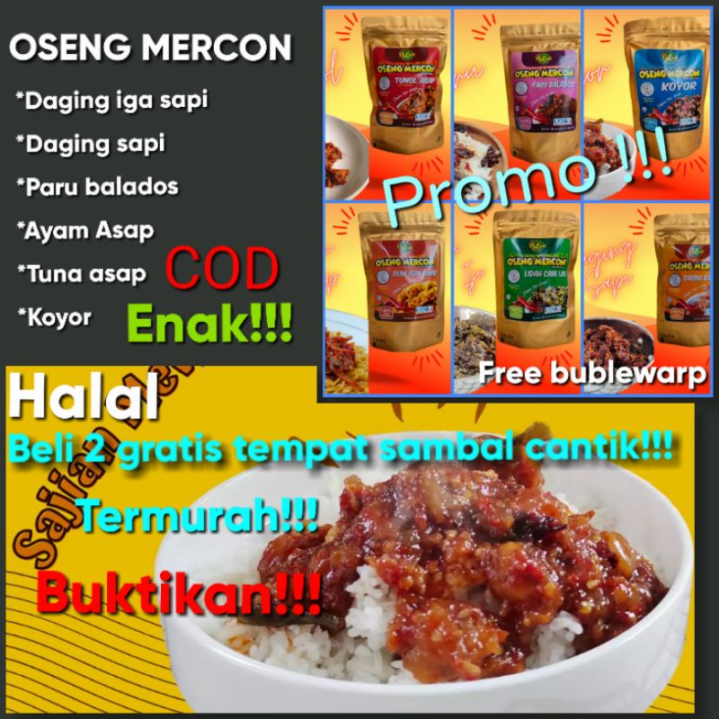 Free gift cantik!!!Oseng mercon Ayam, koyor,tuna, sapi ,paru DYLAUK paling enak!!!