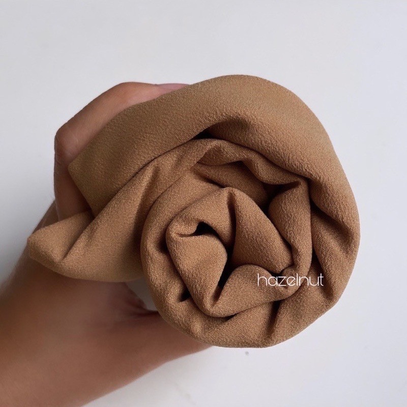 pashmina instan giona giani JAHIT TEPI RAPI / pasmina instan / hijab instan-Hazelnut