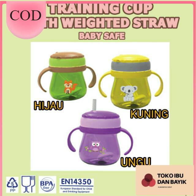 Baby Safe JP019 Training Cup With Weighted Straw / Gelas Sedotan