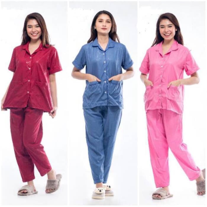 BESS - Piyama CP / Stelan Baju Tidur Murah / Piyama CP SATIN EMBOSS