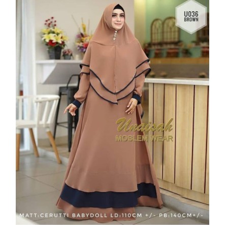 STOK LIMITED ABAYA ASHAFA FIT TO XL BAJU TERBARU ABAYA PUTIH GAMIS IBU SYARI ORI - BROWN 2022