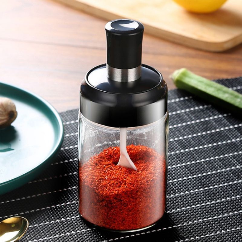 Tempat Penyimpanan Bumbu Dapur Garam Gula Merica Wadah Rempah Berkualitas Botol Minyak Kecap Sirup Botol Kaca Madu Kedap Udara Anti Bocor Oil Bottle Spray Fryer Honey / Spice Jar