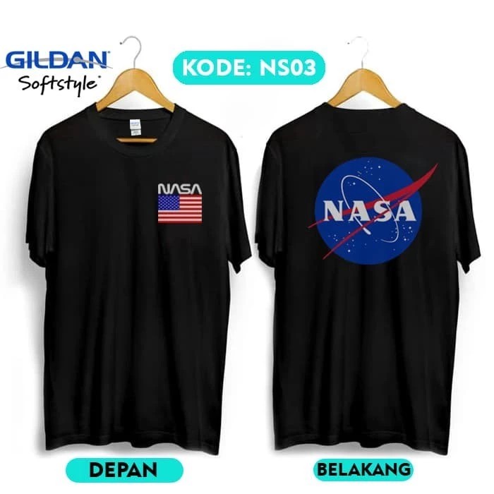 Kaos NASA original gildan nasa03hitam