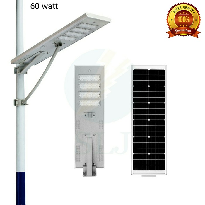 Lampu jalan Led solar cell all in one 60watt / lampu pju solar panel