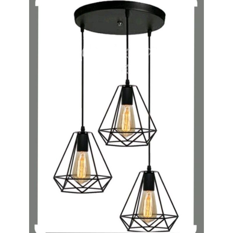 Lampu gantung void tangga 5 in1 minimalis+bohlam 5 pcs