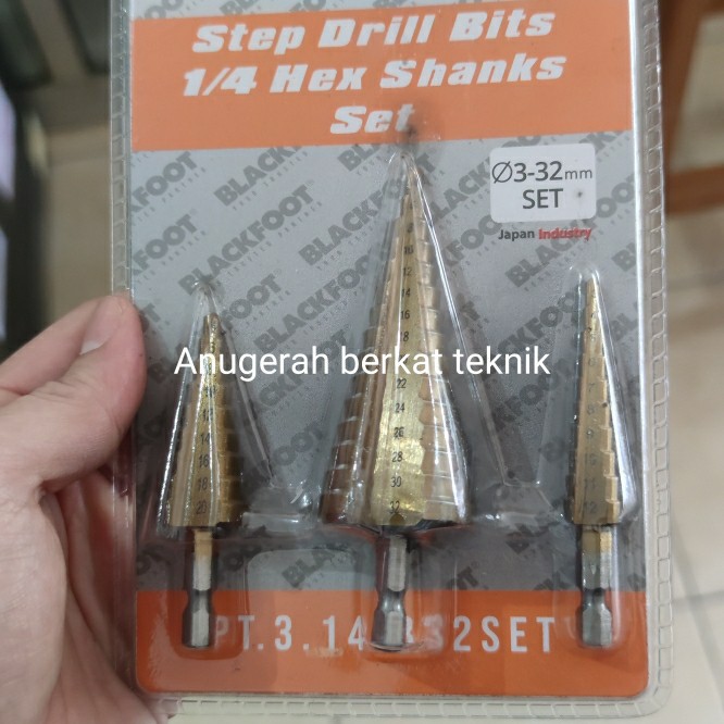 Jual 3 Pcs Mata Bor Pagoda Set Mata Bor Besi Kerucut Piramid Ori Shopee Indonesia