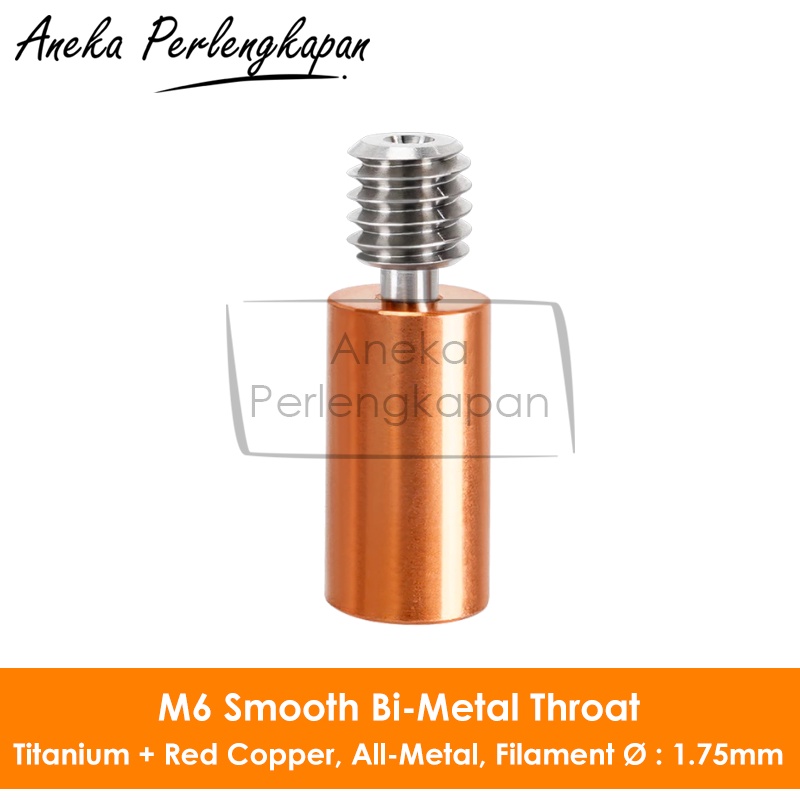 M6 / Ender3 Bi Metal Throat All-Metal Titanium Red Copper 1.75mm