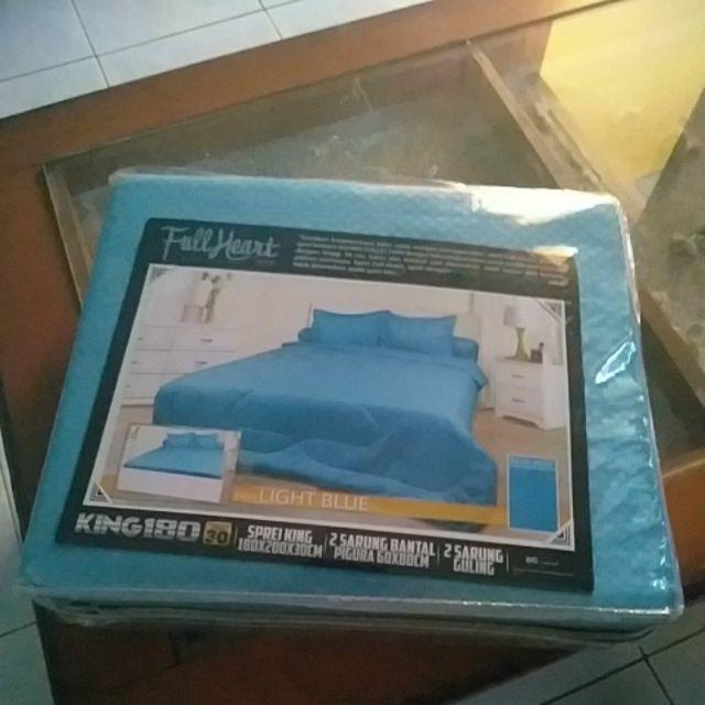 Fullheart Sprei Polos 180x200 Tinggi 30 Warna Polos Merah Putih - King 180 T30  Sp